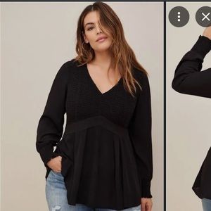 Torrid Black Long Sleeve Top